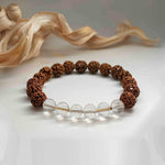 5 Mukhi Rudraksha White Crystal Bracelet- Bracelet.